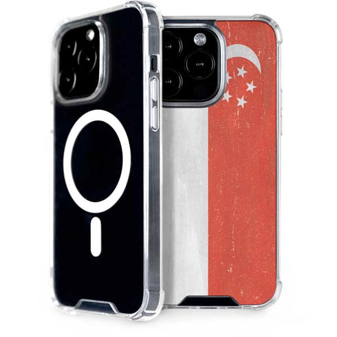 Singapore Flag Distressed iPhone 13 Pro MagSafe Case